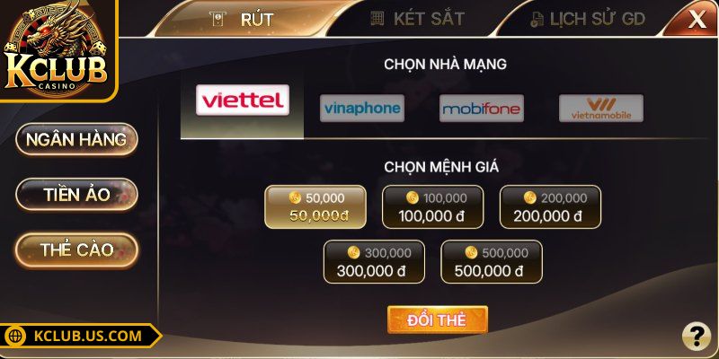 Nạp Rút Tiền KCLUB 1 Nạp rút tiền KCLUB và ưu điểm cho thành viên